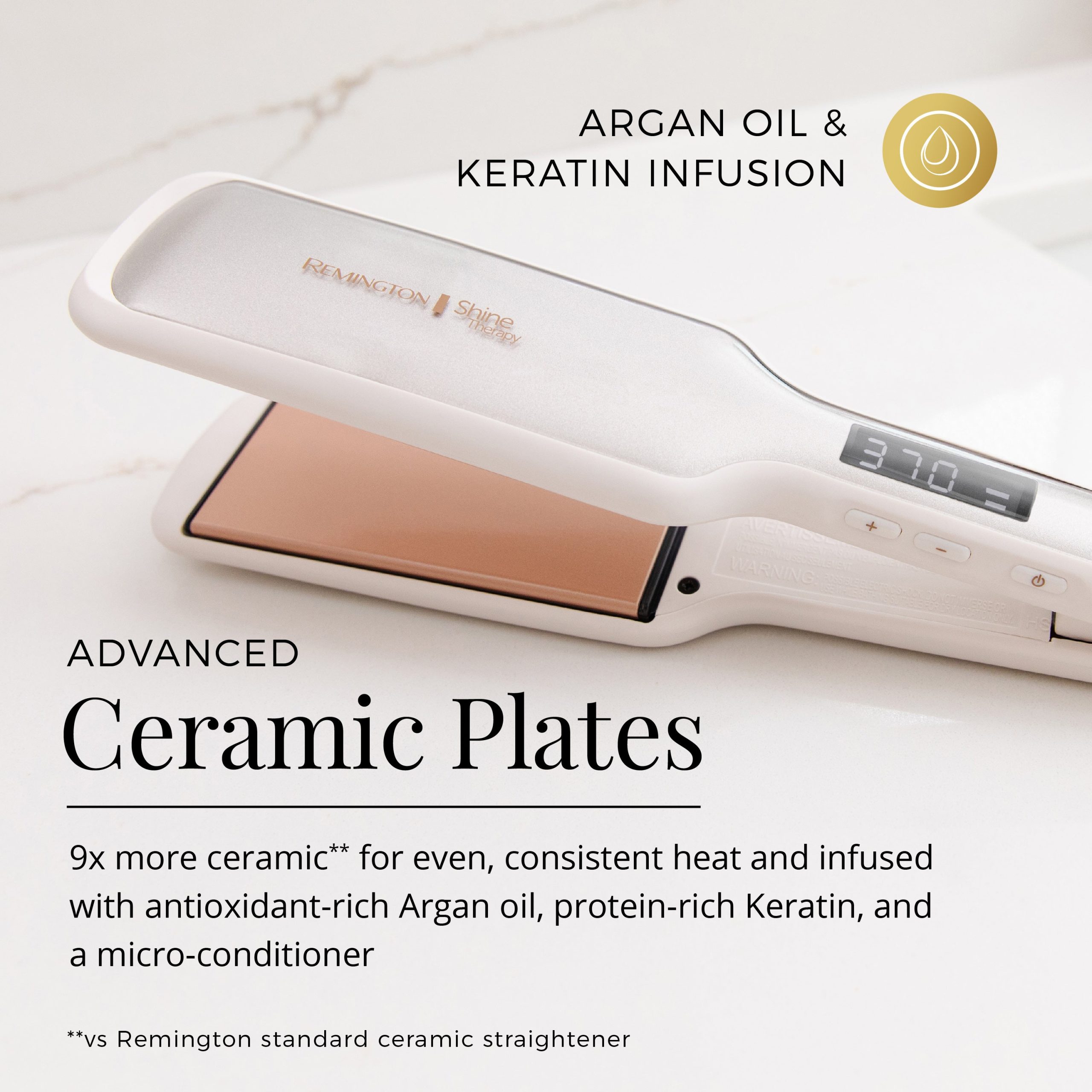 Shine Therapy™ Argan Oil & Keratin Infused 2 Inch Hair Straightener/Flat Iron - Image 2