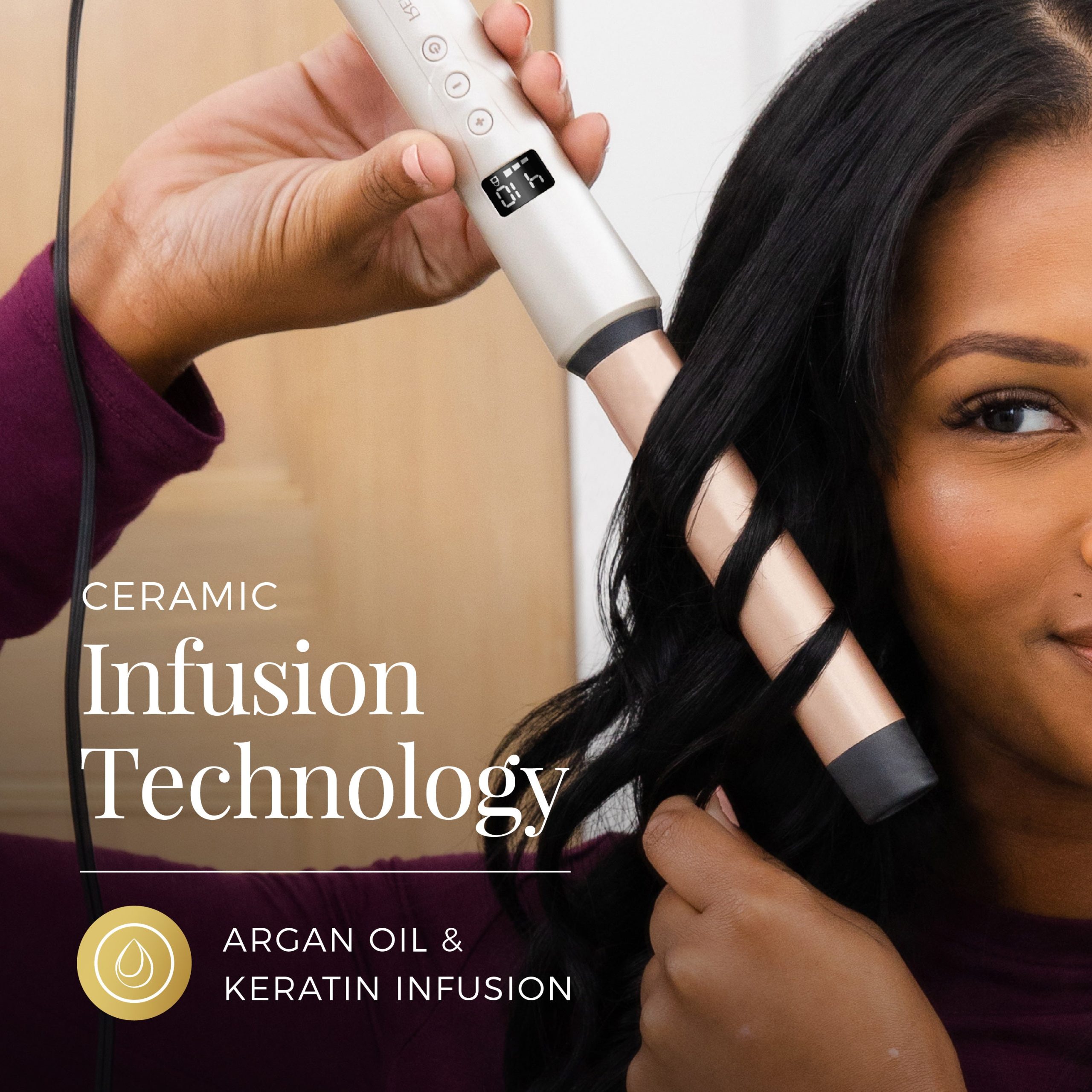 Shine Therapy™ 1 Straight Barrel Curling Wand - Image 2